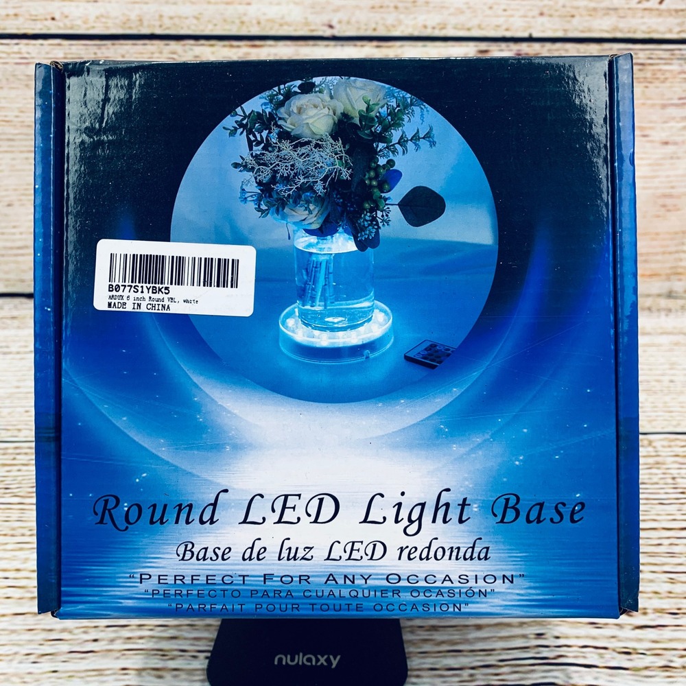 Nulaxy Round LED Light Base Centerpiece Remote 16 Colors 6 inch‎ NIB